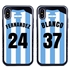 Personalized Argentina Soccer Jersey Case for iPhone X/Xs – Hybrid – (Black Case, Black Silicone)
