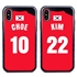 Personalized South Korea Soccer Jersey Case for iPhone X/Xs – Hybrid – (Black Case, Red Silicone)
