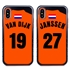 Personalized Netherlands Soccer Jersey Case for iPhone X/Xs – Hybrid – (Black Case, Orange Silicone)
