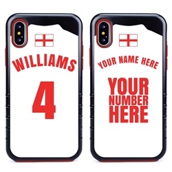 
Personalized England Soccer Jersey Case for iPhone X/Xs – Hybrid – (Black Case, Red Silicone)