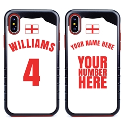 
Personalized England Soccer Jersey Case for iPhone X/Xs – Hybrid – (Black Case, Red Silicone)