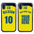 Personalized Sweden Soccer Jersey Case for iPhone X/Xs – Hybrid – (Black Case, Blue Silicone)
