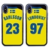 Personalized Sweden Soccer Jersey Case for iPhone X/Xs – Hybrid – (Black Case, Blue Silicone)
