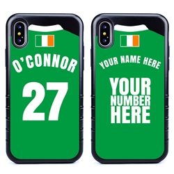 
Personalized Ireland Soccer Jersey Case for iPhone X/Xs – Hybrid – (Black Case, Black Silicone)