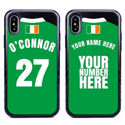 
Personalized Ireland Soccer Jersey Case for iPhone X/Xs – Hybrid – (Black Case, Black Silicone)