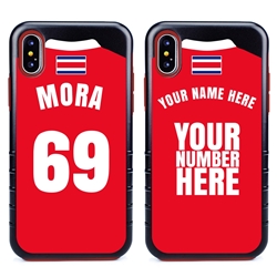 
Personalized Costa Rica Soccer Jersey Case for iPhone X/Xs – Hybrid – (Black Case, Red Silicone)