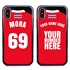 Personalized Costa Rica Soccer Jersey Case for iPhone X/Xs – Hybrid – (Black Case, Red Silicone)
