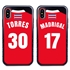 Personalized Costa Rica Soccer Jersey Case for iPhone X/Xs – Hybrid – (Black Case, Red Silicone)
