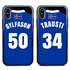 Personalized Iceland Soccer Jersey Case for iPhone X/Xs – Hybrid – (Black Case, Dark Blue Silicone)
