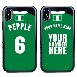 
Personalized Nigeria Soccer Jersey Case for iPhone X/Xs – Hybrid – (Black Case, Black Silicone)