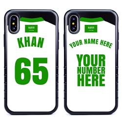 
Personalized Saudi Arabia Soccer Jersey Case for iPhone X/Xs – Hybrid – (Black Case, Black Silicone)