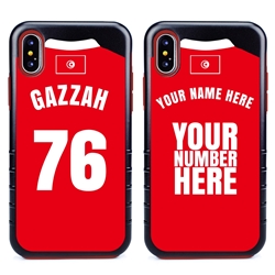 
Personalized Tunisia Soccer Jersey Case for iPhone X/Xs – Hybrid – (Black Case, Red Silicone)