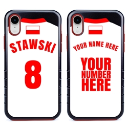 
Personalized Poland Soccer Jersey Case for iPhone XR – Hybrid – (Black Case, Red Silicone)