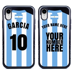 
Personalized Argentina Soccer Jersey Case for iPhone XR – Hybrid – (Black Case, Black Silicone)