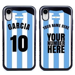 
Personalized Argentina Soccer Jersey Case for iPhone XR – Hybrid – (Black Case, Black Silicone)