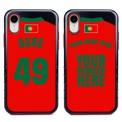 
Personalized Portugal Soccer Jersey Case for iPhone XR – Hybrid – (Black Case, Red Silicone)
