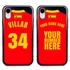 Personalized Spain Soccer Jersey Case for iPhone XR – Hybrid – (Black Case, Red Silicone)
