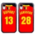 Personalized Belgium Soccer Jersey Case for iPhone XR – Hybrid – (Black Case, Red Silicone)
