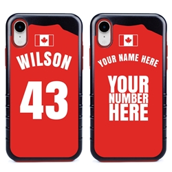 
Personalized Canada Soccer Jersey Case for iPhone XR – Hybrid – (Black Case, Red Silicone)