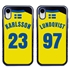 Personalized Sweden Soccer Jersey Case for iPhone XR – Hybrid – (Black Case, Blue Silicone)
