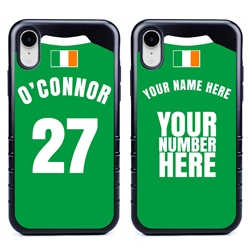 
Personalized Ireland Soccer Jersey Case for iPhone XR – Hybrid – (Black Case, Black Silicone)
