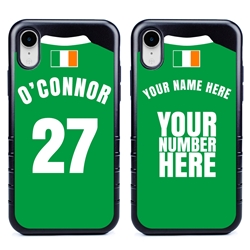 
Personalized Ireland Soccer Jersey Case for iPhone XR – Hybrid – (Black Case, Black Silicone)