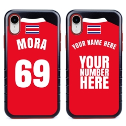 
Personalized Costa Rica Soccer Jersey Case for iPhone XR – Hybrid – (Black Case, Red Silicone)