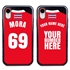 Personalized Costa Rica Soccer Jersey Case for iPhone XR – Hybrid – (Black Case, Red Silicone)
