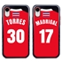 Personalized Costa Rica Soccer Jersey Case for iPhone XR – Hybrid – (Black Case, Red Silicone)
