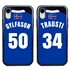 Personalized Iceland Soccer Jersey Case for iPhone XR – Hybrid – (Black Case, Dark Blue Silicone)
