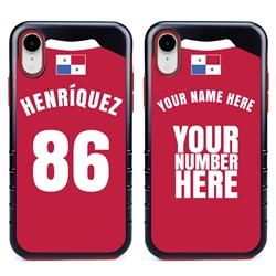 
Personalized Panama Soccer Jersey Case for iPhone XR – Hybrid – (Black Case, Red Silicone)