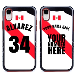 
Personalized Peru Soccer Jersey Case for iPhone XR – Hybrid – (Black Case, Red Silicone)