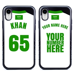 
Personalized Saudi Arabia Soccer Jersey Case for iPhone XR – Hybrid – (Black Case, Black Silicone)