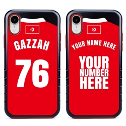 
Personalized Tunisia Soccer Jersey Case for iPhone XR – Hybrid – (Black Case, Red Silicone)