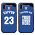 Personalized France Soccer Jersey Case for iPhone Xs Max – Hybrid – (Black Case, Blue Silicone)
