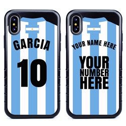 
Personalized Argentina Soccer Jersey Case for iPhone Xs Max – Hybrid – (Black Case, Black Silicone)