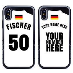 
Personalized Germany Soccer Jersey Case for iPhone Xs Max – Hybrid – (Black Case, Black Silicone)