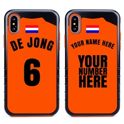 
Personalized Netherlands Soccer Jersey Case for iPhone Xs Max – Hybrid – (Black Case, Orange Silicone)