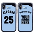 Personalized Uruguay Soccer Jersey Case for iPhone Xs Max – Hybrid – (Black Case, Dark Blue Silicone)

