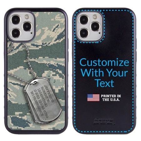 Military Case for iPhone 12 / 12 Pro – Hybrid - DogTag on ABU Camo
