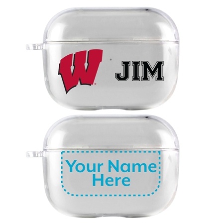 Wisconsin Badgers Custom Clear Case for AirPods Pro
