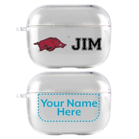 Arkansas Razorbacks Custom Clear Case for AirPods Pro
