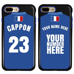 
Personalized France Soccer Jersey Case for iPhone 7 Plus / 8 Plus – Hybrid – (Black Case, Blue Silicone)