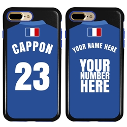 
Personalized France Soccer Jersey Case for iPhone 7 Plus / 8 Plus – Hybrid – (Black Case, Blue Silicone)