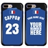 Personalized France Soccer Jersey Case for iPhone 7 Plus / 8 Plus – Hybrid – (Black Case, Blue Silicone)
