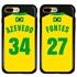 Personalized Brazil Soccer Jersey Case for iPhone 7 Plus / 8 Plus – Hybrid – (Black Case, Black Silicone)
