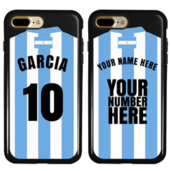 
Personalized Argentina Soccer Jersey Case for iPhone 7 Plus / 8 Plus – Hybrid – (Black Case, Black Silicone)