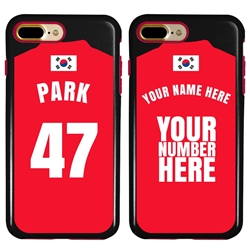 
Personalized South Korea Soccer Jersey Case for iPhone 7 Plus / 8 Plus – Hybrid – (Black Case, Red Silicone)