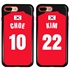 Personalized South Korea Soccer Jersey Case for iPhone 7 Plus / 8 Plus – Hybrid – (Black Case, Red Silicone)
