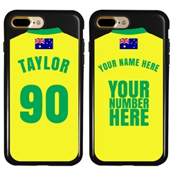 
Personalized Australia Soccer Jersey Case for iPhone 7 Plus / 8 Plus – Hybrid – (Black Case, Black Silicone)